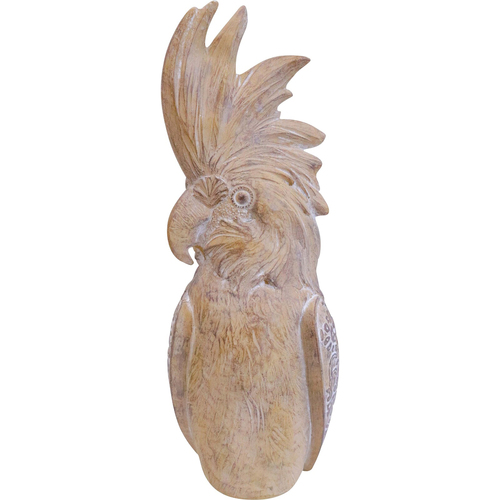 LVD Resin Boho Parrot Sculpture Large 37cm - Natural