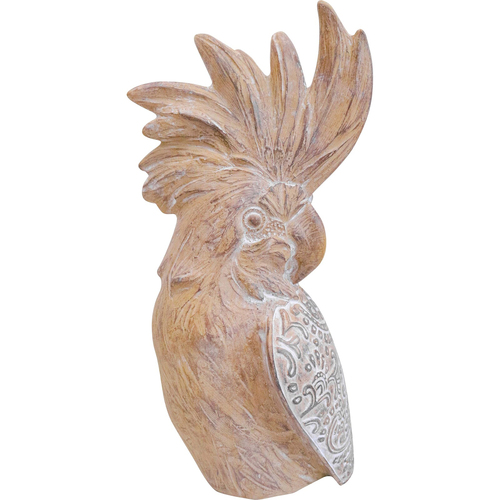 LVD Resin Boho Parrot Sculpture Medium 26.5cm - Natural