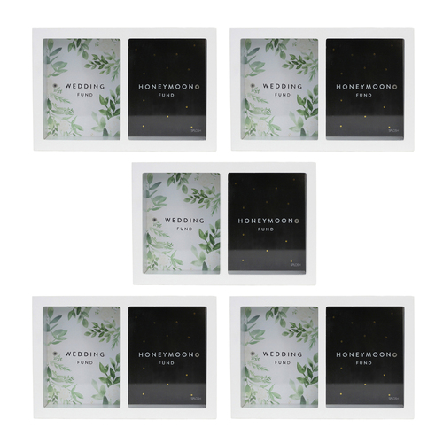5PK Splosh Wooden Wedding Double Change Box 24x16cm Rectangle - White