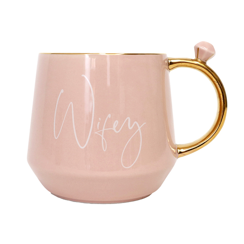 Wedding Ceramic 13x10cm Wifey Coffee/Tea Mug - Pink