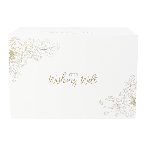 Wedding Wooden 30x20cm Wishing Well Event Decor - White