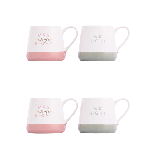 2x 2pc Splosh Wedding Right Ceramic Mug/Cup Set 440ml