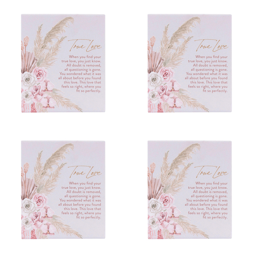 4PK Splosh Ceramic Wedding True Love Verse Plaque 14cm