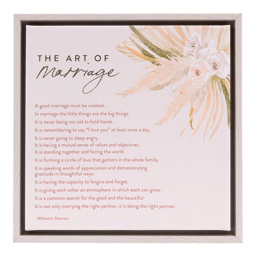 Splosh Wedding Floral The Art Of Marriage Canvas 34cm