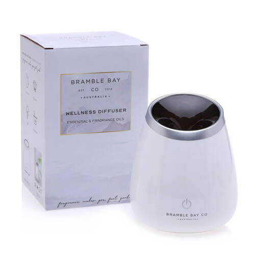 Bramble Bay Wellness Ultrasonic Electronic Diffuser W/ Wide Night Light White