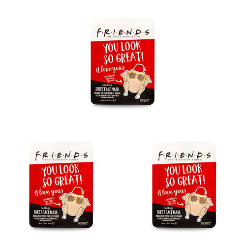 3PK Warner Bros Friends Turkey Cosmetic Skincare Sheet Face Mask 25ml