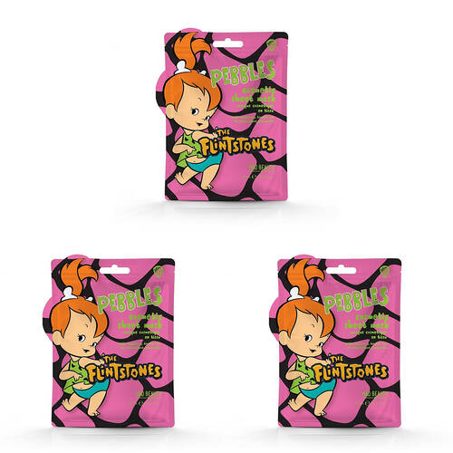 3PK Warner Bros Pebbles Flintstone Scented Cosmetic Sheet Mask 25ml Raspberry
