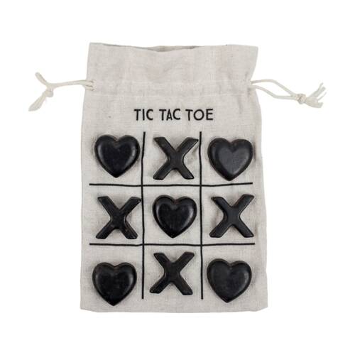 9pc Karson Love & Crosses Tic Tac Toe Game Set w/ Fabric Bag 13x18x1.6cm