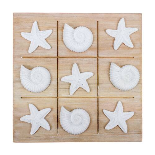 9pc Karson Starfish & Shell Tic Tac Toe Board Game Set 20.5x20.5x6cm