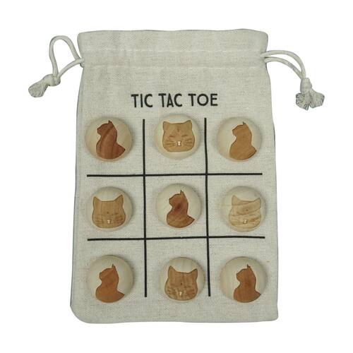 9pc Karson Kitty & Whiskers Tic Tac Toe Game Set w/ Fabric Bag 13x18x1.6cm