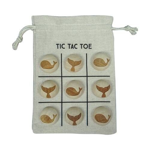 9pc Karson Whale & Tail Tic Tac Toe Game Set w/ Fabric Bag 13x18x1.6cm