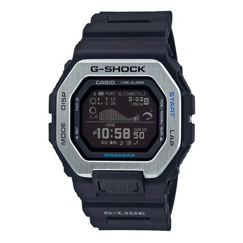 Casio G-Shock G-Lide Surf/Tide/Moon Digital Wristwatch - Black