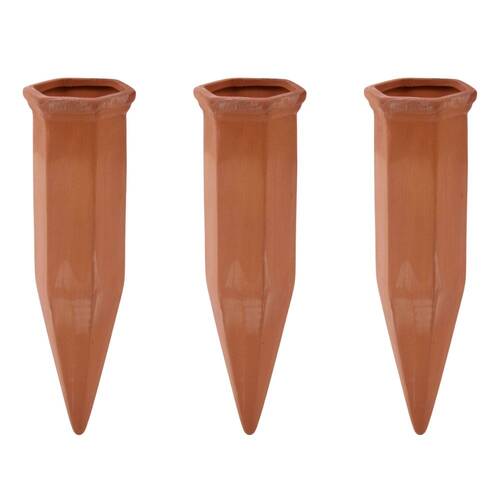 3PK Esschert Design Terracotta Water Dripper Home Garden Outdoor Display Orange
