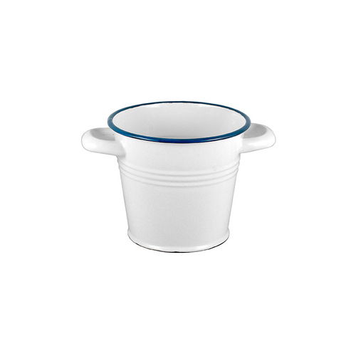 Urban Style Enamelware 1L Ice Bucket w/ Hollow/Handles - White