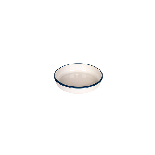 Urban Style Enamelware 24cm/2L Round Bowl w/ Blue Rim - White