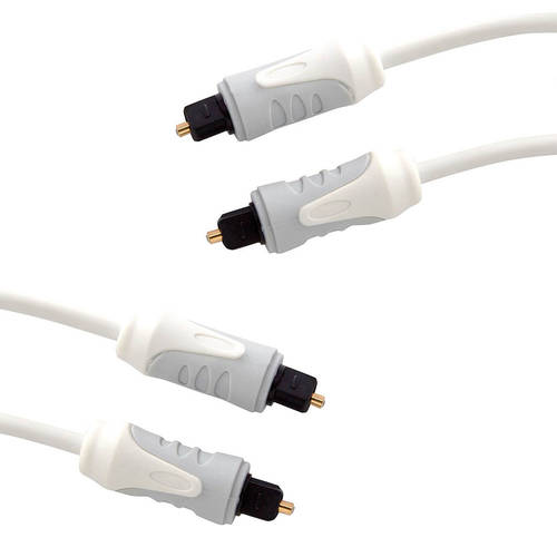2x Westinghouse 1.5m Toslink to Toslink Optical Cable - White