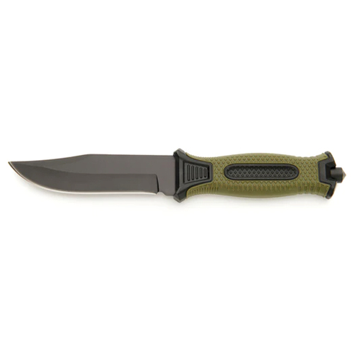 Whitby Knives Green/Black Survival/Camping SS Knife w/ Sheath - 4.5'' Blade