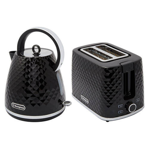 Westinghouse 1.7L Kettle & Toaster Pack - Black