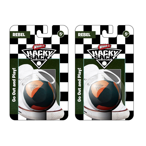 2PK Wham-O 8-Panel Hand-Stitched 6cm Rebel Hacky Sack Kids Toy 5y+