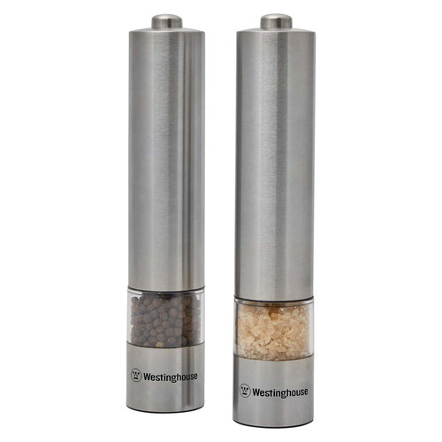 Westinghouse Salt & Pepper Mill Set Stainless Steel Electric