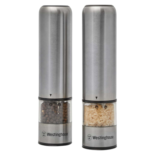 Westinghouse Stainless Steel Electric Salt & Pepper Mill Set