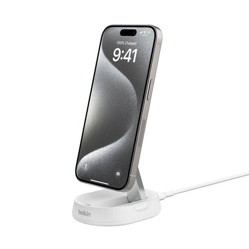 Belkin BoostCharge Pro 15W Convertible Magnetic Charging Stand w/ Qi2 White