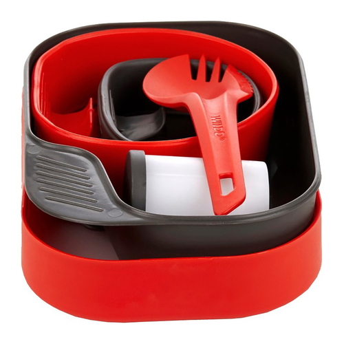 7pc Wildo Camp-A-Box Complete Camping Set Utensils/Bowl/Plate/Cup Red