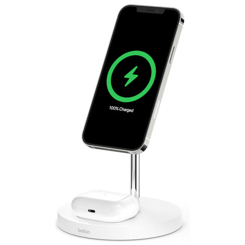Belkin 2-In-1 Wireless Charger for Apple Magsafe - White