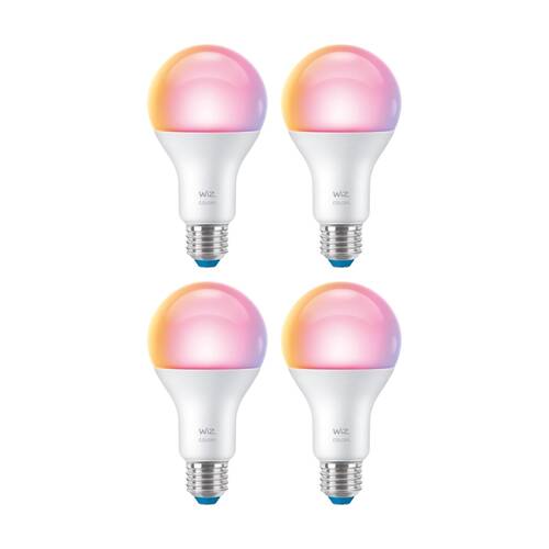 4PK WiZ Connected Color & Tunable White A60 Gen2 Smart LED Lightbulb E27