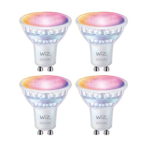 4PK WiZ Connected Color & Tunable White Glass Smart Spotlight Lightbulb GU10