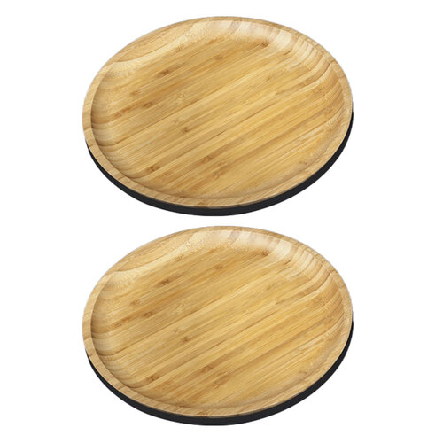 2x Wilmax England 12.5cm  Round Plate Serving Dish - Natural