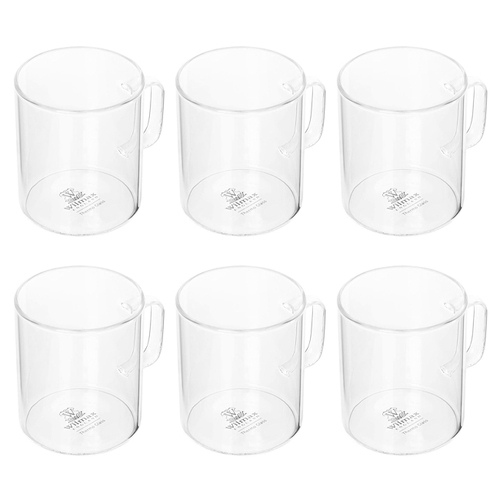 6pc Wilmax England 100ml Thermo Glass Cup Coffee Mug - Clear