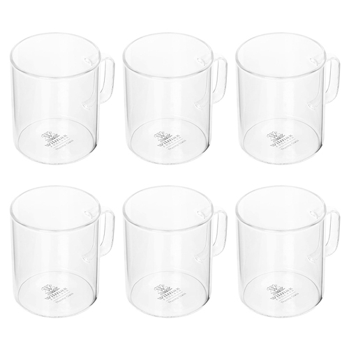 6pc Wilmax England 400ml Thermo Glass Cup Coffee Mug - Clear
