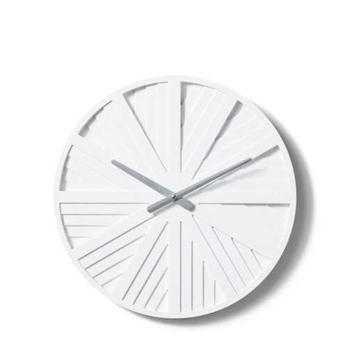 E Style Jayanta MDF/Metal 40cm Round Wall Clock - White