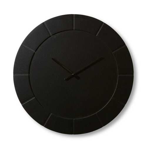 E Style Dakari MDF/Metal 60cm Round Wall Clock - Black