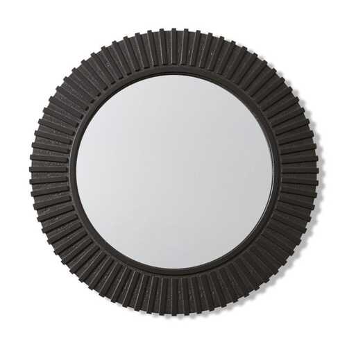 E Style Beckett 60cm MDF/Glass Round Wall Mirror - Black
