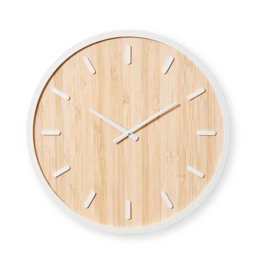 E Style Tyson MDF/Metal 60cm Round Wall Clock - White/Natural