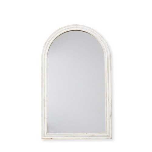 E Style Arlo 100cm Wood/Glass Arch Wall Mirror - White