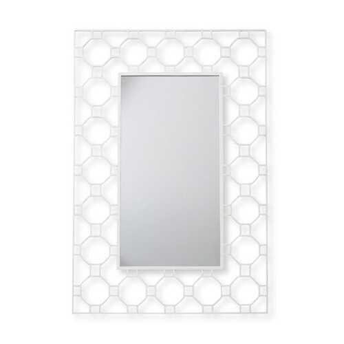 E Style Alden 109cm Iron/Glass Rectangle Wall Mirror - White