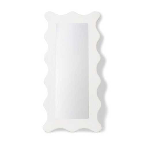 E Style Souffle 190cm MDF/Fibreglass Silver Floor Mirror - White