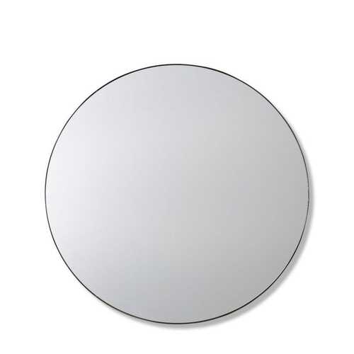 E Style Coco 80cm Iron/MDF Round Wall Mirror - Black