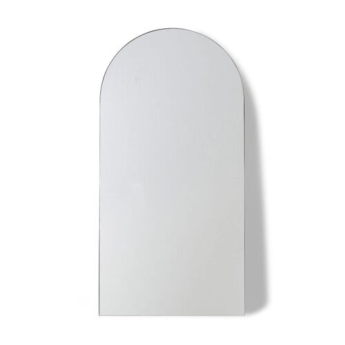 E Style Alexa 200cm Iron/MDF Silver Floor Mirror - Black