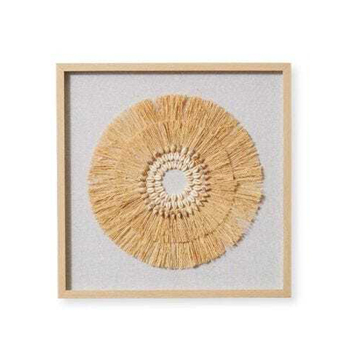 E Style 60cm Diego Shell Wall Art Square - Natural Assorted