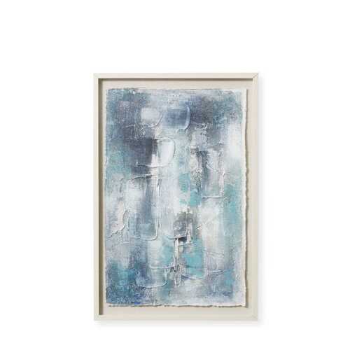 E Style 60x90cm Hand Painted Rice Paper Canal Wall Art - Blue 
