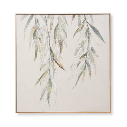E Style Willow Hand Painted Abstract Wall Art Hanging Decor 100cm - Green