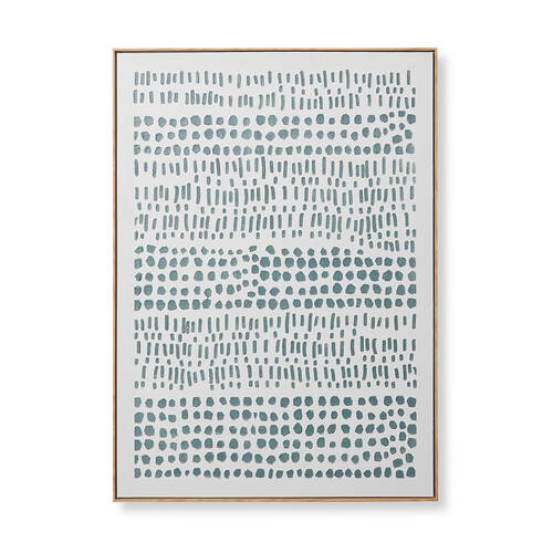 E Style Jabari Hand Painted Abstract Wall Art Decor 90x120cm - Cream/Green