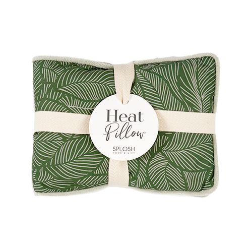 Splosh Wellness Leaf Heat Pillow Hot/Cold Velvet Pack Rectangle Green 40cm