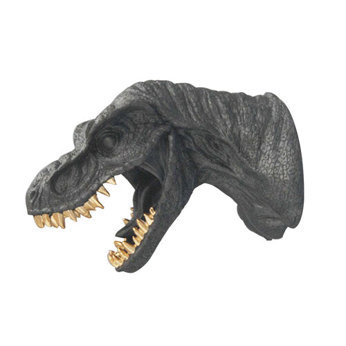 White Moose Resin T-Rex Head Wall Mount Home Decor - Black/Gold