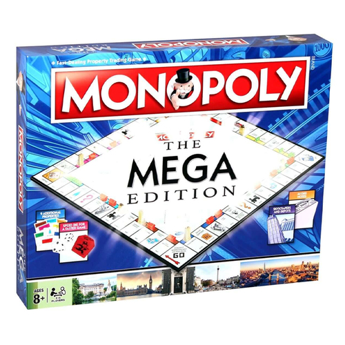 Monopoly Mega Edition Tabletop Family Board Game 8+