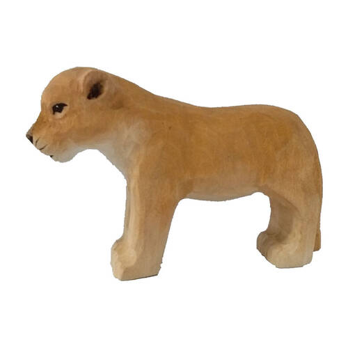 Wudimals Lion Cub Handmade Wooden Animal Toy Carved Figurine Kids 3y+